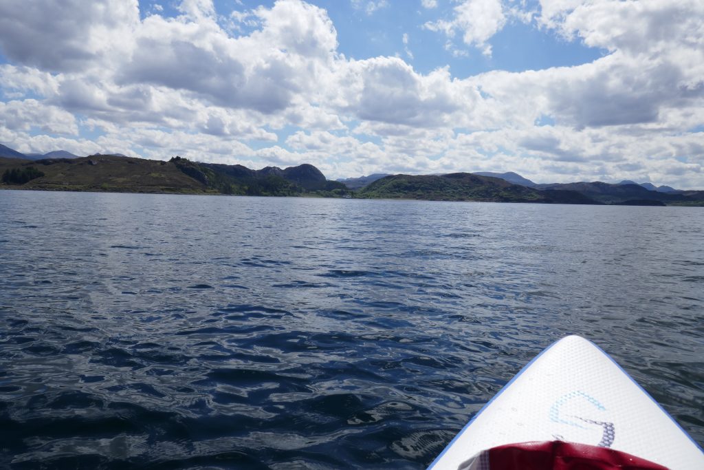 View to the mainland from my paddleboard